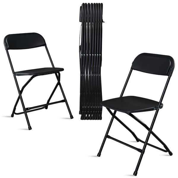 10pcs Injection Molding Classic Garden Plastic Folding Chair Black