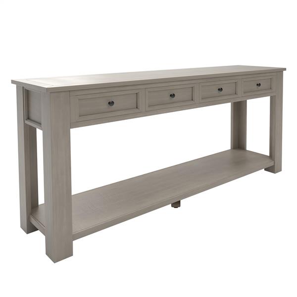 Console Table/Sofa Table with Storage Drawers and Bottom Shelf for Entryway Hallway (Gray Wash)