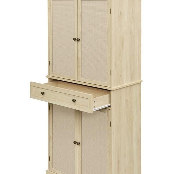 4 Door Cabinet with 1 Drawer, with 4 Adjustable Inner Shelves, Storage Cabinet