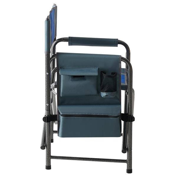 1-piece Padded Folding Outdoor Chair with Storage Pockets,Lightweight Oversized Directors Chair for indoor, Outdoor Camping, Picnics and Fishing,Blue/Grey