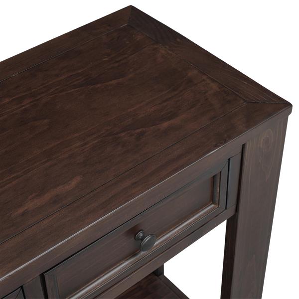 Console Table/Sofa Table with Storage Drawers and Bottom Shelf for Entryway Hallway(Espresso)