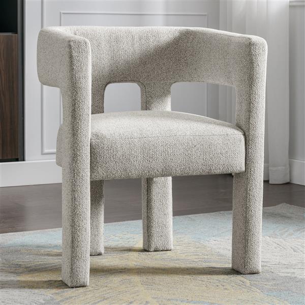 Contemporary Designed Fabric Upholstered Accent Chair Dining Chair for Living Room, Bedroom, Dining Room, Gray