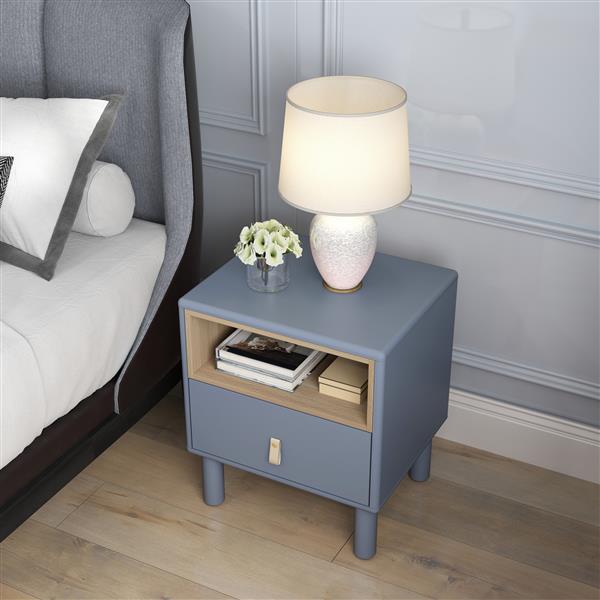 Single drawer bedside table, modern style bedside table, wooden bedside table, bedside table with drawer, side table with drawer, compact bedside table, Nordic style bedside table