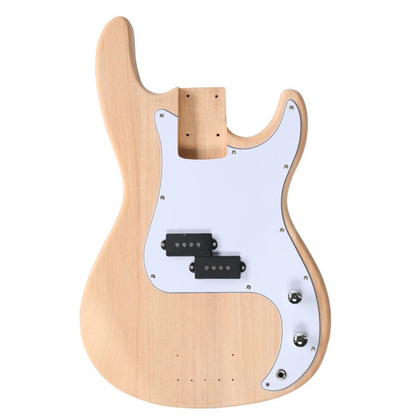 DIY 4 String GP Style Electric Bass Guitar Kits with Mahogany Body, Maple Neck and Accessories