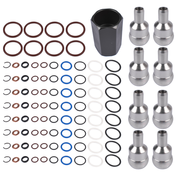 Oil Rail Leak Repair Kit Tool O-rings + Injector +  Copper Crush Washers for Ford 6.0L 2003-2010 