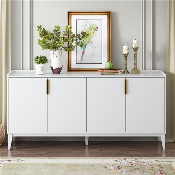 Storage Cabinet Sideboard Wooden Cabinet with 4 Doors for Hallway, Entryway, Living Room, Adjustable Shelf