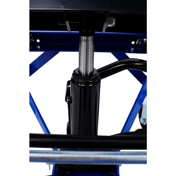 300 lbs Hydraulic Motorcycle Scissor Jack Lift Foot Step Wheels for Small Dirt Bikes,blue color