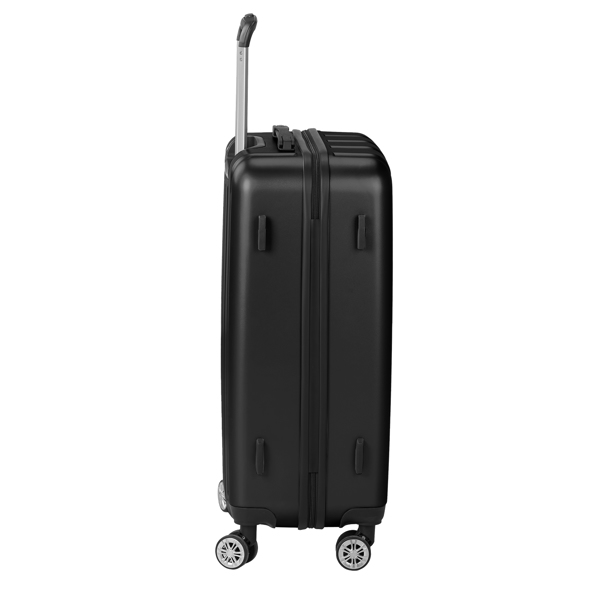 FCH 3-in-1 Set Vertical Stripe ABS&PC Trolley Case 20in 24in 28in ABS PC Classic Color 02-Black