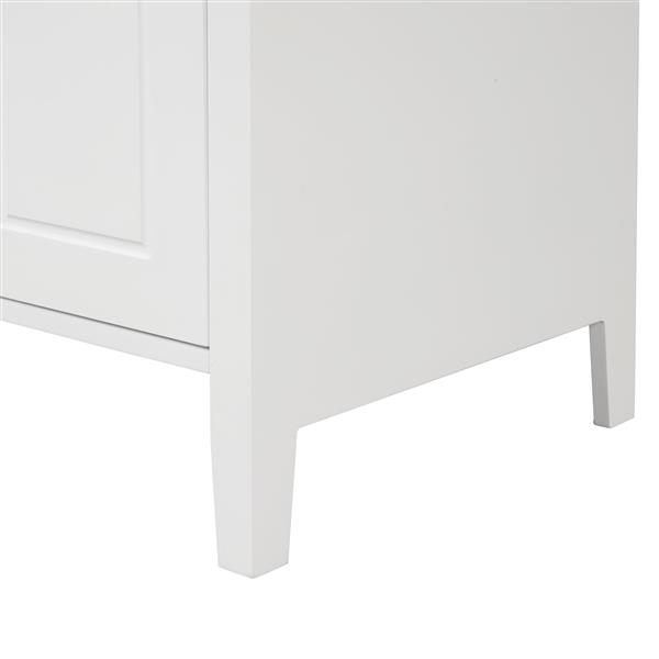 24" Bathroom Vanity with Sink, Bathroom Vanity Cabinet with Two Drawers and Door, Adjustable Shelf, Solid Wood and MDF, White