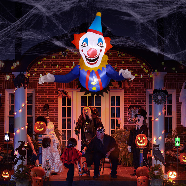 3.3 FT Halloween Inflatable Clown Broke Out from Window Outdoor Decorations, Scary Blow up Decor with Built-in LED Lights for Holiday Party Yard Lawn Garden Decor Indoor Outdoor