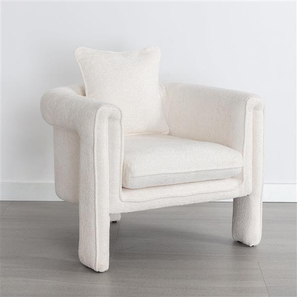 Modern Style Accent Chair Armchair for Living Room, Bedroom, Guest Room,Office, Ivory