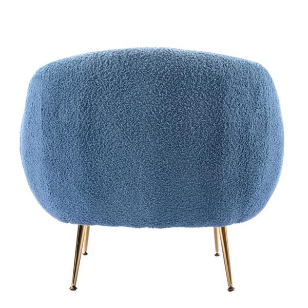 Modern Comfy Leisure Accent Chair, Teddy Short Plush Particle Velvet Armchair with Ottoman for Living Room