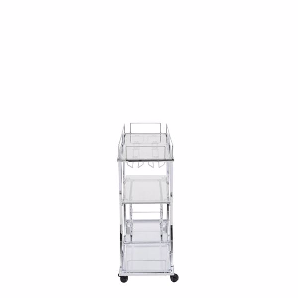 Electroplated Glass Bar Cart, With Wine Rack And Glass Holder, For Kitchen, Serving, Hotel  Silver