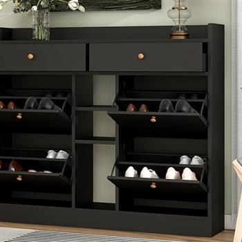 , Free Standing <b style=\\'color:red\\'>Shoe</b> <b style=\\'color:red\\'>Rack</b> for Entrance Hallway, Black.