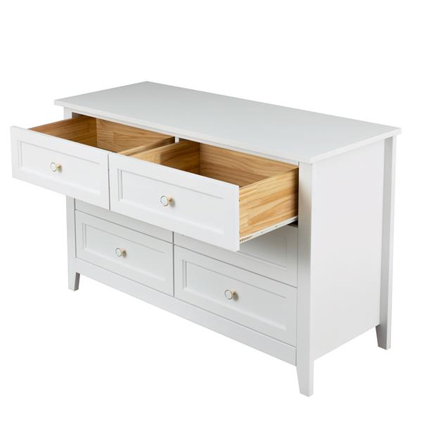 Solid Wood spray-painted drawer dresser bar,buffet tableware cabinet lockers buffet server console table lockers, retro round handle, applicable to the dining room, living room,kitchen corridor,white