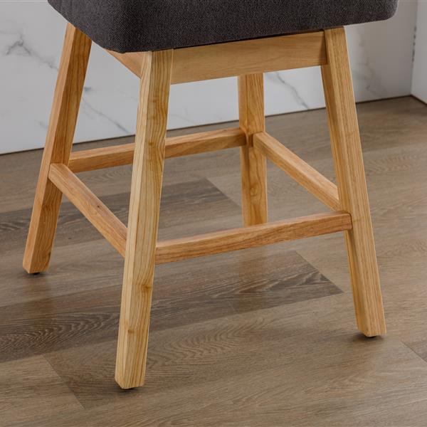 Bar Stools Set of 2 Counter Height Chairs with Footrest for Kitchen, Dining Room And 360 Degree Swivel