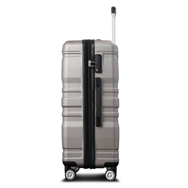 Luggage Sets New Model Expandable ABS Hardshell 3pcs Clearance Luggage Hardside Lightweight Durable Suitcase sets Spinner Wheels Suitcase with TSA Lock  20''24''28'' (gray)