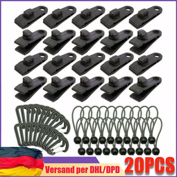 20x Planenhalter Planen Befestigung Klemme Clips Spanner Für-Zelt Abdeckplane DE