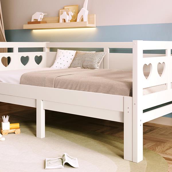 Twin Extending Daybed with Trundle, Wooden Daybed, White