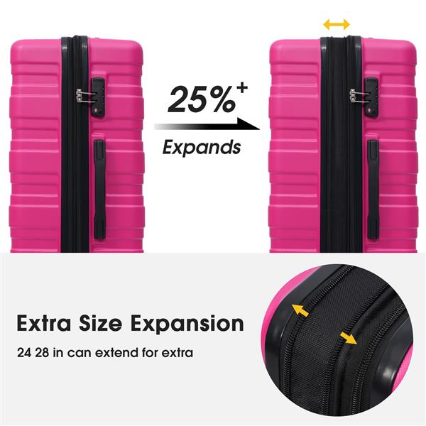 Luggage with TSA Lock Spinner Wheels Hardside Expandable Luggage Travel Suitcase Carry on Luggage ABS 24"