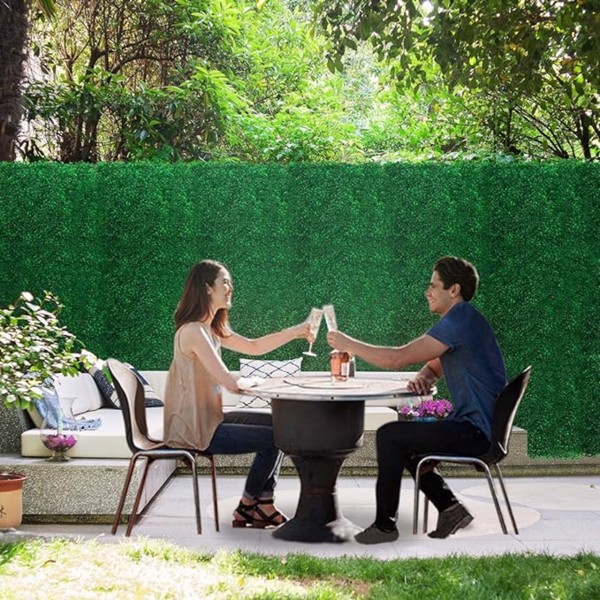 24 pieces of 23.6 "x 15.75 " artificial boxwood boards, grass wall panels, boxwood fence panels, UV protection suitable for artificial green wall decoration, fence garden wedding backyard decoration