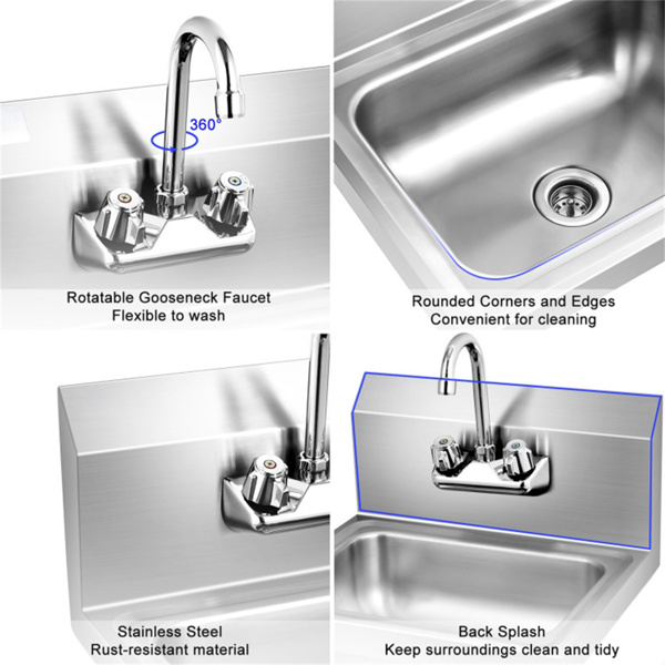 Wall mounted absorption tank anti splash 17" x 15" x 14.5" (L x W x H)