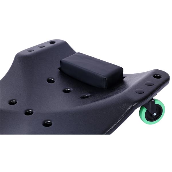 Plastic Creeper 48 Inch - Blow Molded Ergonomic HDPE Body with Padded Headrest & Dual Tool Trays - 440 Lbs Capacity BLACK