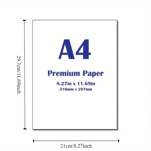 5000 sheets of 80gsm A4 white paper, suitable for copying, printing, and writing, with dimensions of 210 x 297 millimeters (8.27 inches x 11.69 inches) | 500 sheets per pack, 10 packs in total