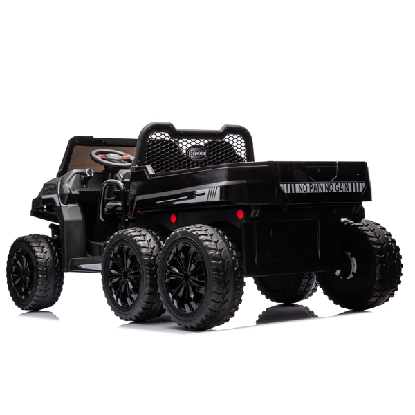 24V 2-Seater UTV-XXL Ride On Truck with Dump Bed for kid,Ride On 4WD UTV with 6 Wheels,Foam Tires, Suitable for Off-Roading,remote control,Three-Point Safety Harness