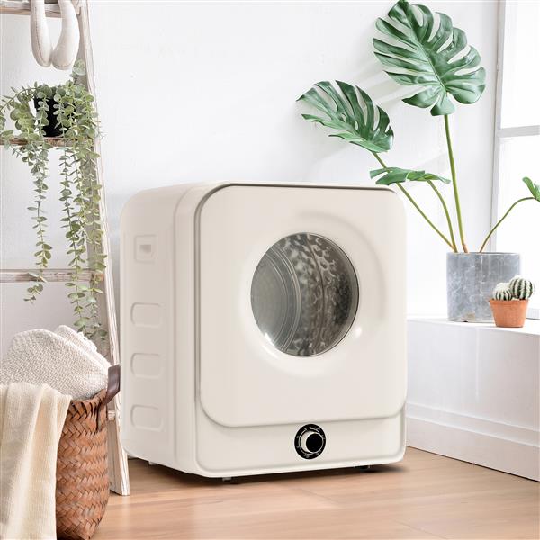 1.95 Cu.ft Front Load Clothes Dryer, Portable Compact Dryer 830W,  5 Drying Modes, Stainless Steel Drum, with Overheat Protection, Dust Removal, Deodorization and Lint Removal Functions, White