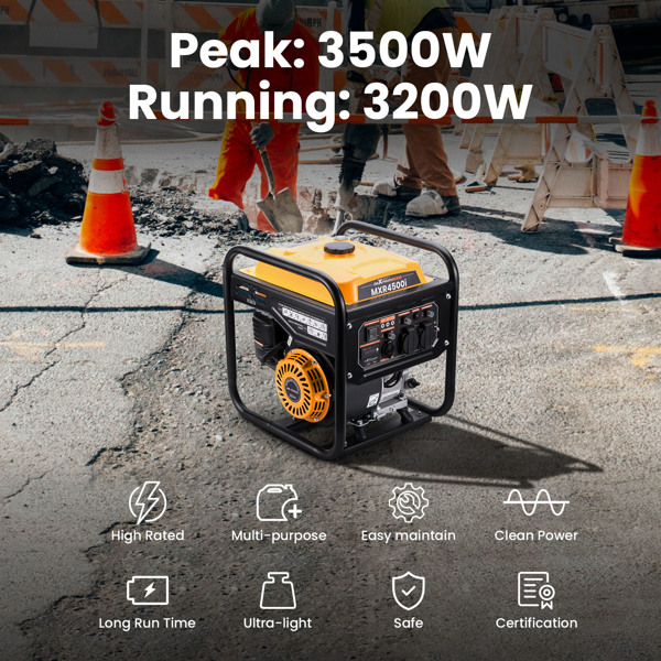 变频发电机3500w Inverter Petrol Generator 4 Stroke Engine for Camping 26KG Lightweight【Amazon/Walmart/TEMU禁售】 -2