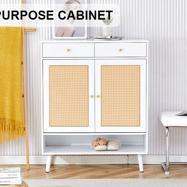 Modern minimalist storage cabinet, rattan shoe cabinet, bed top cabinet. Beautiful shape, suitable for corridors and living rooms.