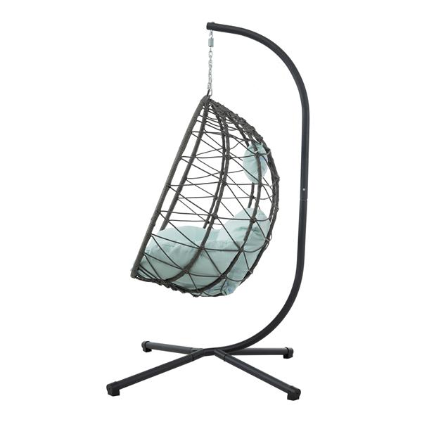 Egg Chair with Stand Indoor Outdoor Swing Chair Patio Wicker Hanging Egg Chair Hanging Basket Chair with Stand for Bedroom Living Room Balcony