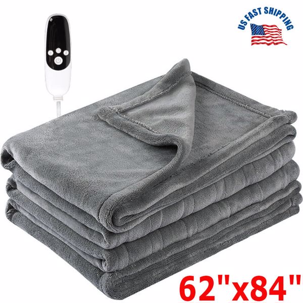 Electric Heated Blanket 62x84" Machine Washable Fast Heating Ultra Twin Size