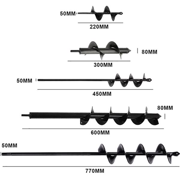 Erdbohrer Pfahlbohrer Erdlochbohrer Gartenbohrer für Bohrmaschine Akkuschrauber