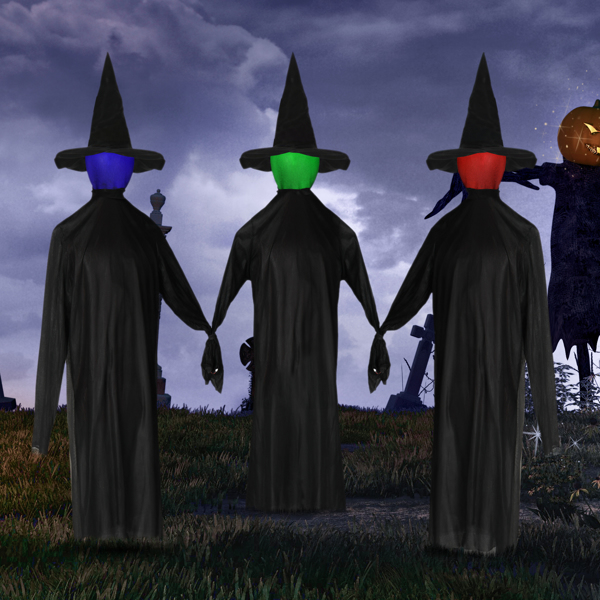  Halloween Black Witches with Change Colors