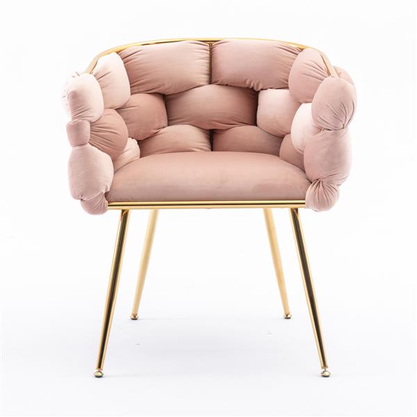 Luxury modern simple leisure velvet single sofa chair bedroom lazy person household dresser stool manicure table back chair pink