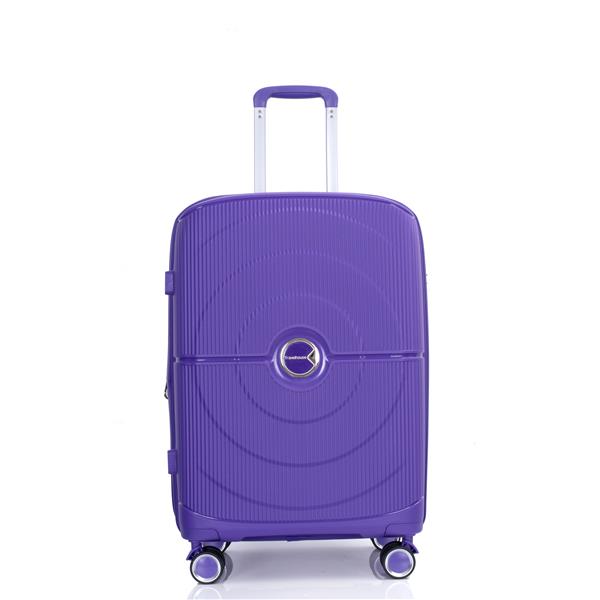 Expandable Hardshell Suitcase Double Spinner Wheels PP Luggage Sets Lightweight Durable Suitcase with TSA Lock,3-Piece Set (20/24/28) , Purple