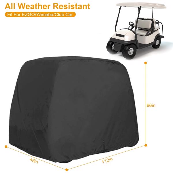 Universal 4-seater golf cart cover 210D  and UV resistant outdoor cover suitable for golf carts(No shipments on weekends, banned from Amazon)