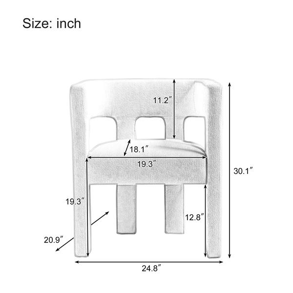 Contemporary Designed Fabric Upholstered Accent Chair Dining Chair for Living Room, Bedroom, Dining Room, Beige