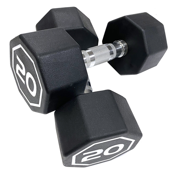 APOLLO IR3920 Premium Octagonal Dumbbell, Large Numbers, Hard Chrome Plated Handle Dumbbells to Assist with Push-Ups, 20 lbs set of 2  