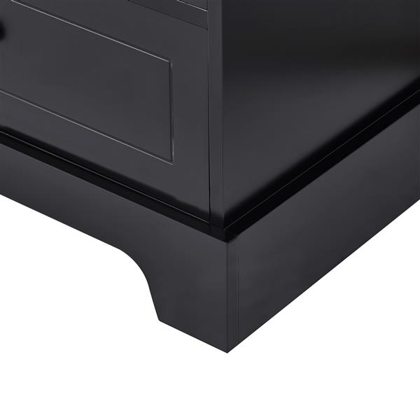 Storage Cabinet with 2 Doors and 4 Drawers for Bathroom, Office, Adjustable Shelf, MDF Board with Painted Finish, Black