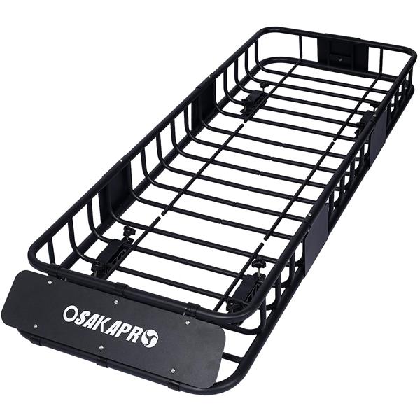 Rooftop Cargo Carrier Basket Motoring Roof Rack,Top Mount Roof Rack 64" black steel