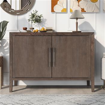 Storage Cabinet Sideboard Wooden Cabinet with 2 Metal handles and 2 Doors for Hallway, Entryway, Living Room