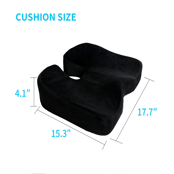 Memory Foam Chair Seat Cushion,Car Seat Pad Comfort Cushion,Non-slip Breathable Seat Cushion Support for Office Chair (Black)