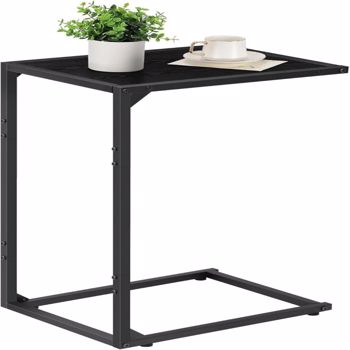 Side Table/C Shaped End Table for Couch & Bed, End Tables Living Room Tables Sofa Tables for Living Room, TV Tray for Eating on Couch, Small End Tables for Small Spaces, Easy Assembly, Black