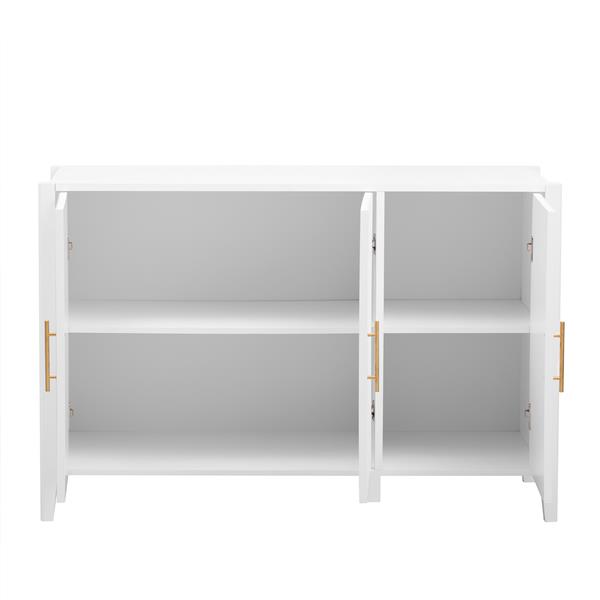 Featured Three-door Storage Cabinet with Metal Handles, Suitable for Corridors, Entrances, Living rooms, and Study rooms