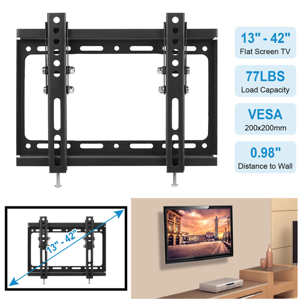 TV Wall Mount Bracket Tilt for 13"-42" LED/LCD/PLASMA Flat TV VESA 200x200mm