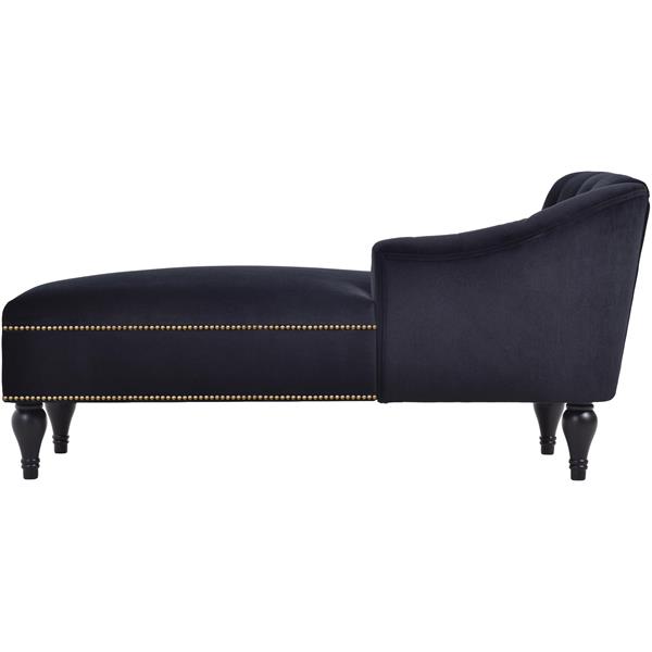 [New+Video] 58''Velvet Chaise Lounge,Button Tufted Right Arm Facing Lounge Chair with Nailhead Trim & Solid Wood Legs for Living Room or Office,Sleeper Lounge Sofa (New style of WF284880AAB)