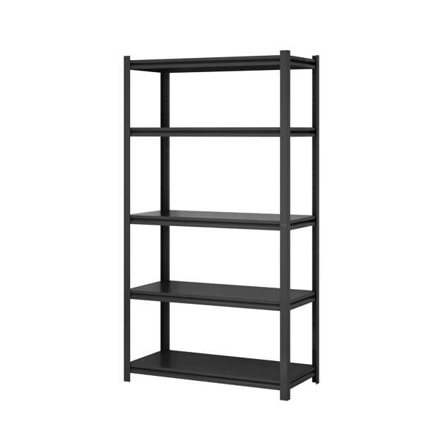 5-Tier  Adjustable Metal Shelving Unit ,Heavy Duty Garage Shelving,Storage Racks,Industrial Utility Shelf,39.4" W x 18 "D x 72''H, Black for Garage, Basement, Warehouse, Workshop,kitchen and so on.